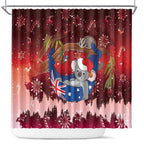 Aussie Festive Koala Christmas Shower Curtain Koala-ty Time Flag Hammock Red Style