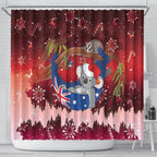 Aussie Festive Koala Christmas Shower Curtain Koala-ty Time Flag Hammock Red Style