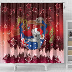Aussie Festive Koala Christmas Shower Curtain Koala-ty Time Flag Hammock Red Style