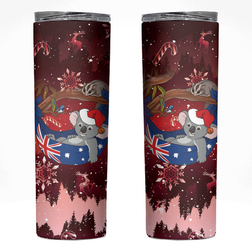 Aussie Festive Koala Christmas Skinny Tumbler Koala-ty Time Flag Hammock Red Style