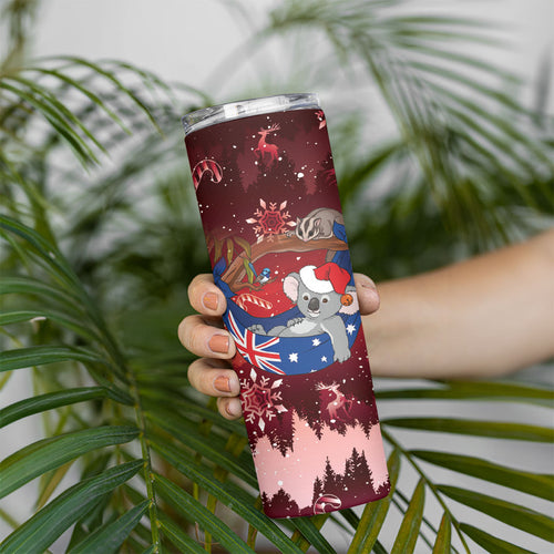 Aussie Festive Koala Christmas Skinny Tumbler Koala-ty Time Flag Hammock Red Style