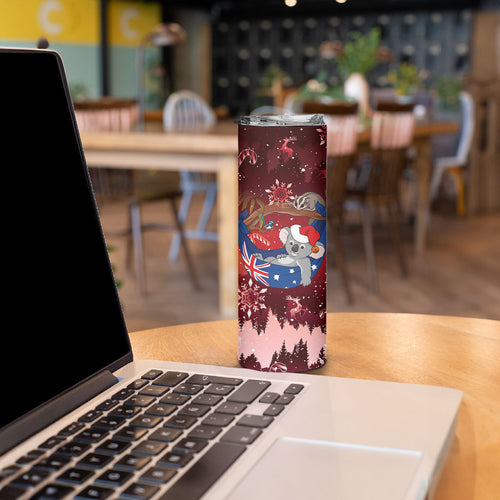 Aussie Festive Koala Christmas Skinny Tumbler Koala-ty Time Flag Hammock Red Style