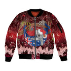 Aussie Festive Koala Christmas Sleeve Zip Bomber Jacket Koala-ty Time Flag Hammock Red Style