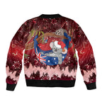 Aussie Festive Koala Christmas Sleeve Zip Bomber Jacket Koala-ty Time Flag Hammock Red Style