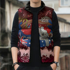 Aussie Festive Koala Christmas Sleeveless Puffer Jacket Koala-ty Time Flag Hammock Red Style
