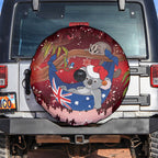 Aussie Festive Koala Christmas Spare Tire Cover Koala-ty Time Flag Hammock Red Style