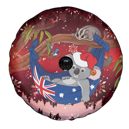 Aussie Festive Koala Christmas Spare Tire Cover Koala-ty Time Flag Hammock Red Style