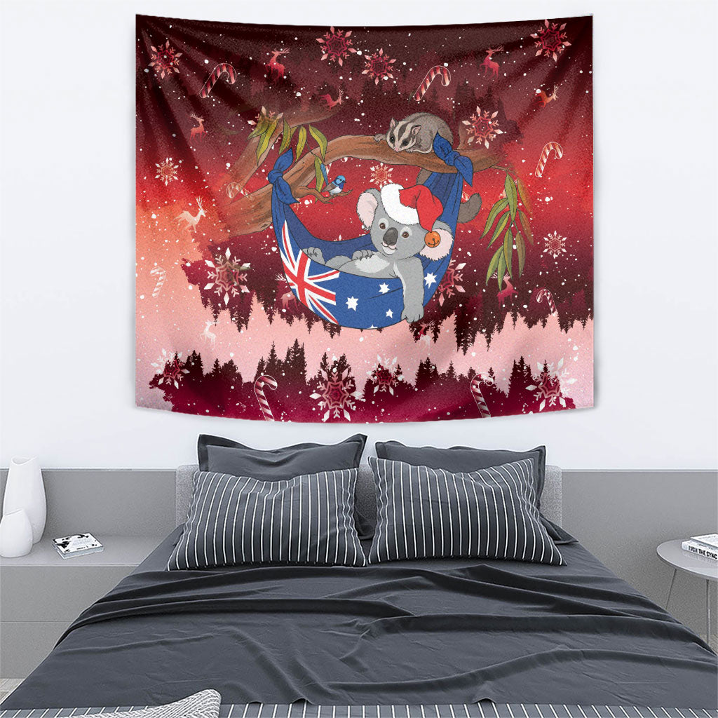 Aussie Festive Koala Christmas Tapestry Koala-ty Time Flag Hammock Red Style
