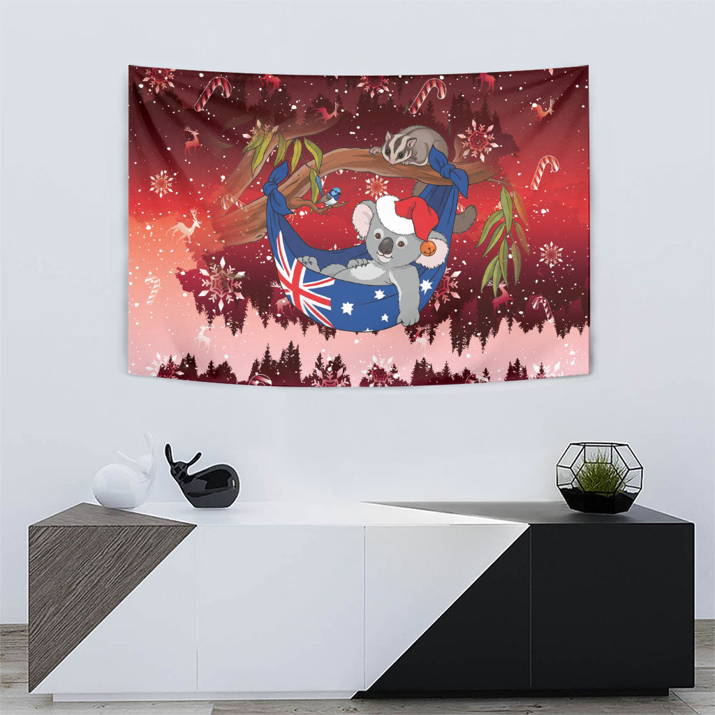 Aussie Festive Koala Christmas Tapestry Koala-ty Time Flag Hammock Red Style