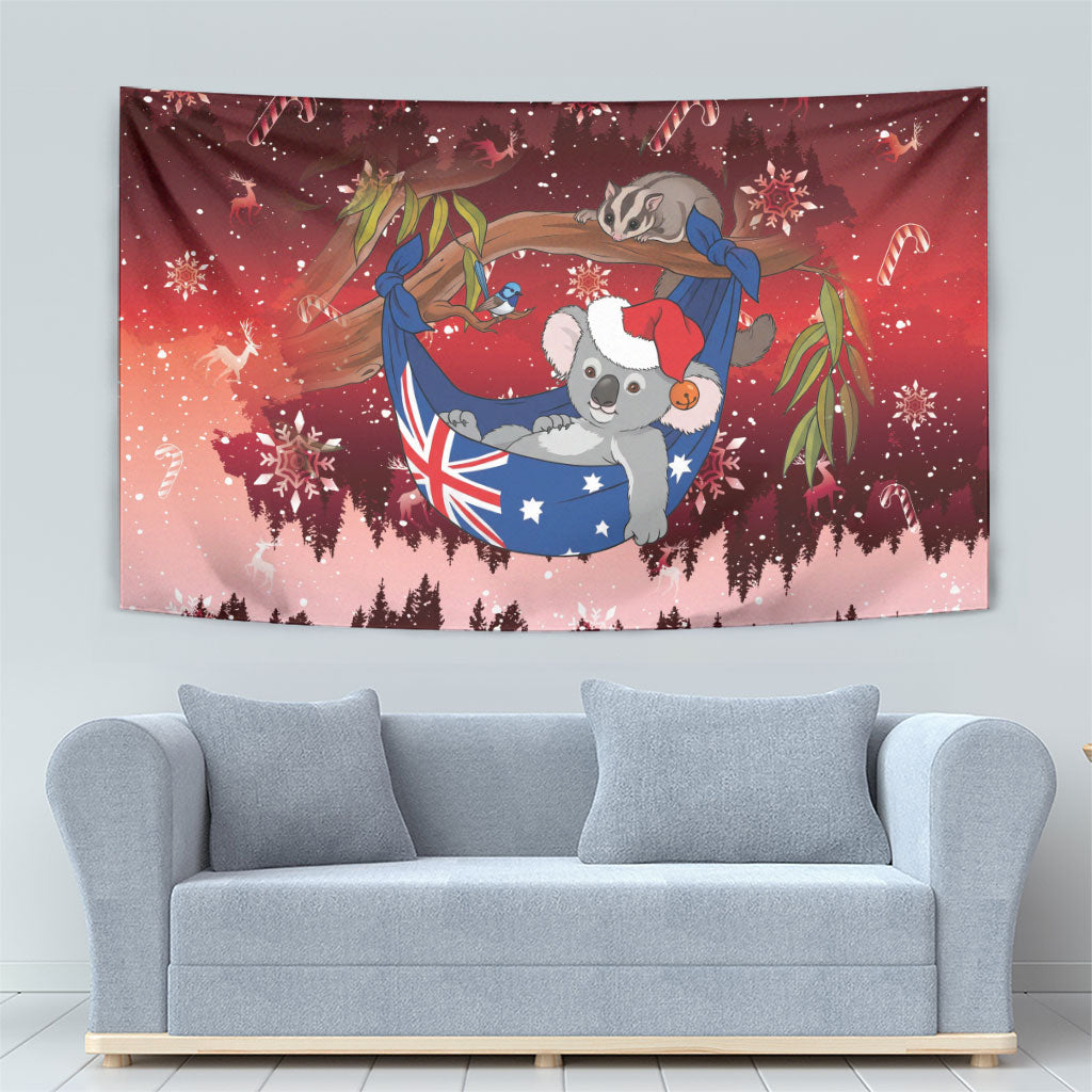 Aussie Festive Koala Christmas Tapestry Koala-ty Time Flag Hammock Red Style