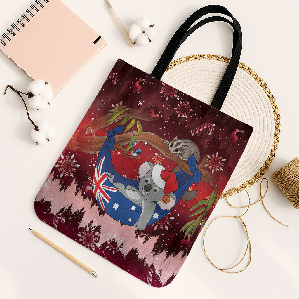 Aussie Festive Koala Christmas Tote Bag Koala-ty Time Flag Hammock Red Style
