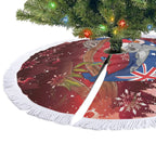 Aussie Festive Koala Christmas Tree Skirt Koala-ty Time Flag Hammock Red Style