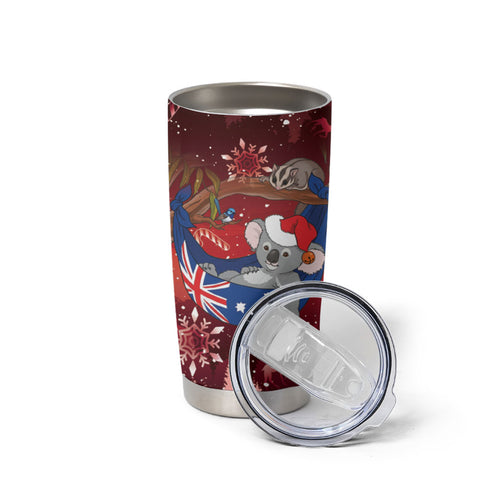 Aussie Festive Koala Christmas Tumbler Cup Koala-ty Time Flag Hammock Red Style