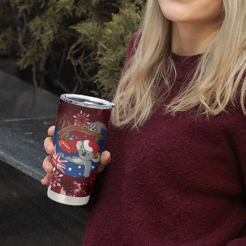 Aussie Festive Koala Christmas Tumbler Cup Koala-ty Time Flag Hammock Red Style