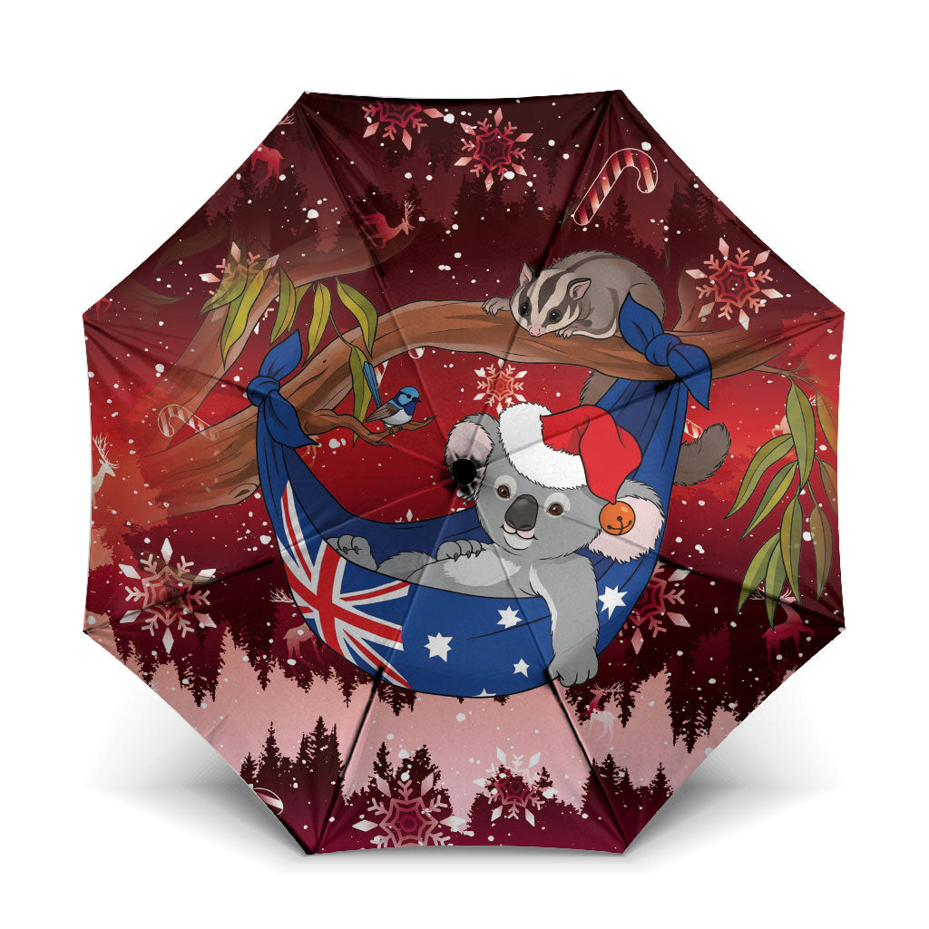 Aussie Festive Koala Christmas Umbrella Koala-ty Time Flag Hammock Red Style