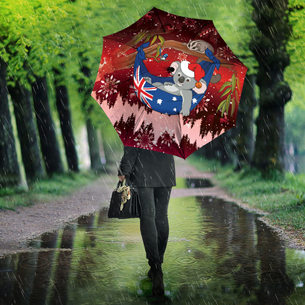 Aussie Festive Koala Christmas Umbrella Koala-ty Time Flag Hammock Red Style