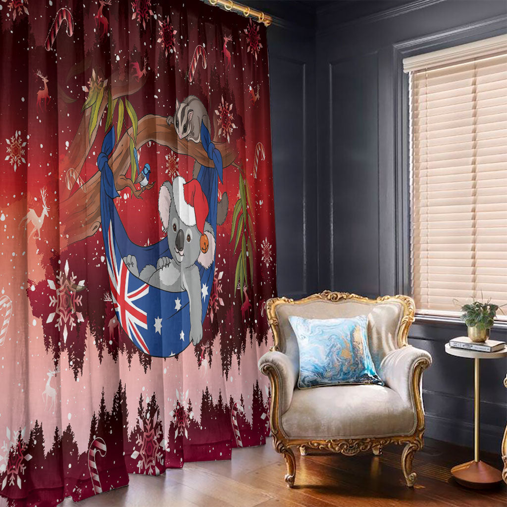Aussie Festive Koala Christmas Window Curtain Koala-ty Time Flag Hammock Red Style