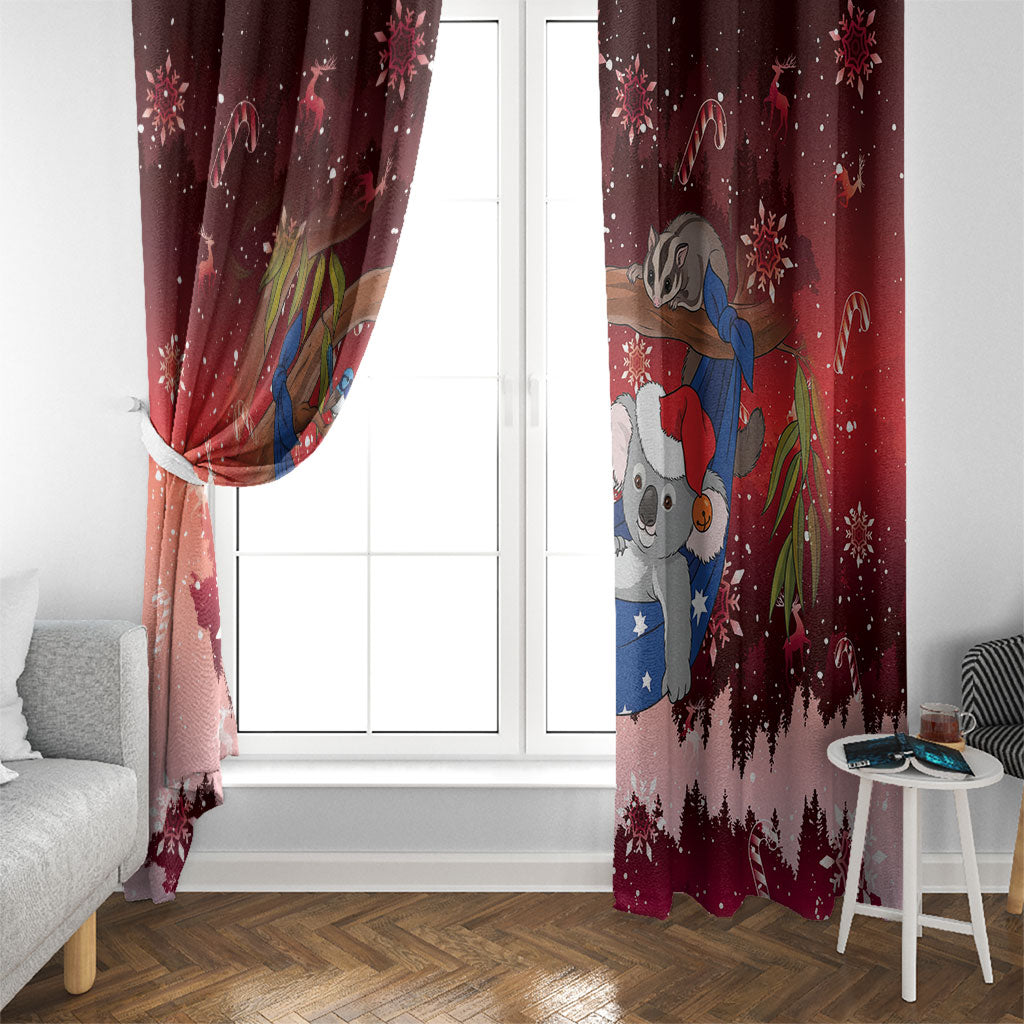 Aussie Festive Koala Christmas Window Curtain Koala-ty Time Flag Hammock Red Style