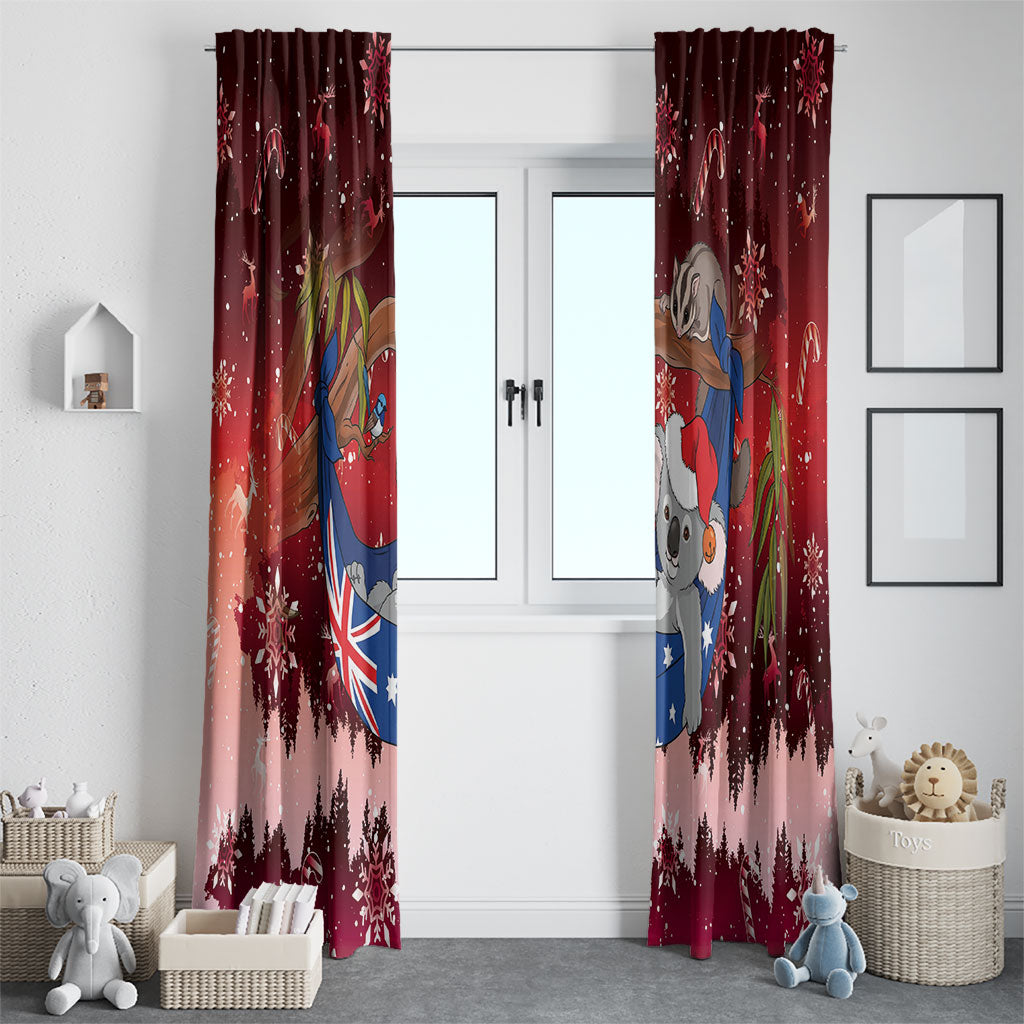 Aussie Festive Koala Christmas Window Curtain Koala-ty Time Flag Hammock Red Style