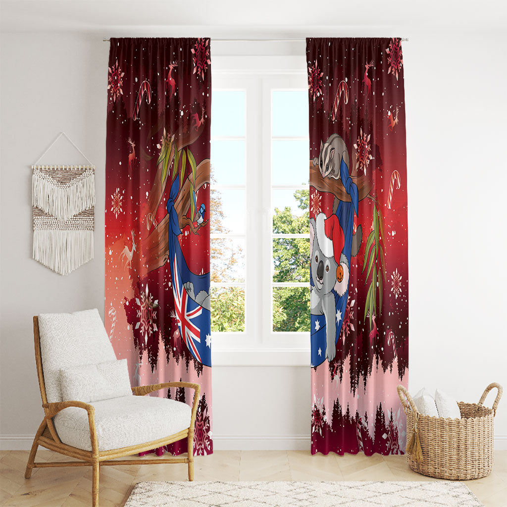 Aussie Festive Koala Christmas Window Curtain Koala-ty Time Flag Hammock Red Style