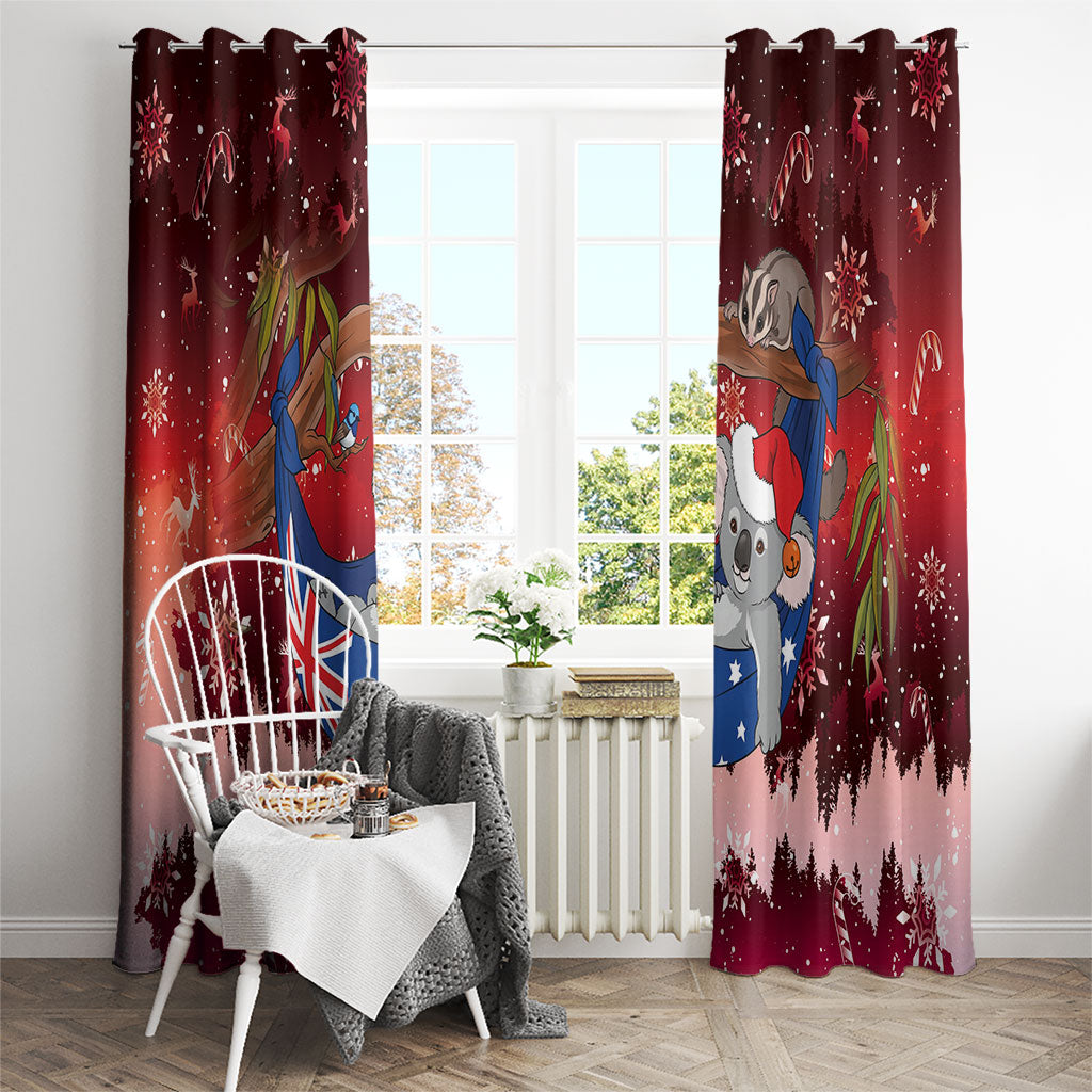Aussie Festive Koala Christmas Window Curtain Koala-ty Time Flag Hammock Red Style