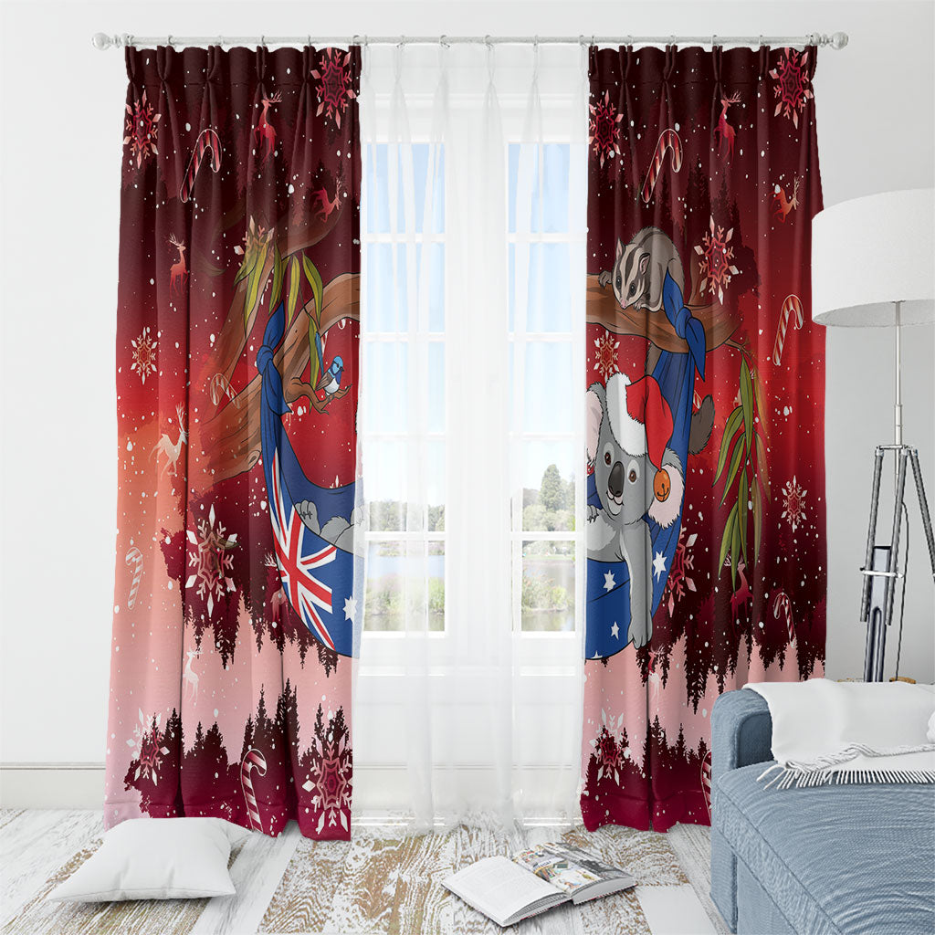 Aussie Festive Koala Christmas Window Curtain Koala-ty Time Flag Hammock Red Style