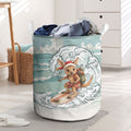 Aussie Festive Wallaby Christmas Laundry Basket Surf's up Santa Animal Lover