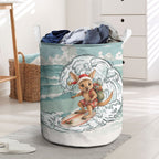 Aussie Festive Wallaby Christmas Laundry Basket Surf's up Santa Animal Lover