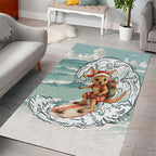Aussie Festive Wallaby Christmas Area Rug Surf's up Santa Animal Lover