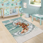 Aussie Festive Wallaby Christmas Area Rug Surf's up Santa Animal Lover