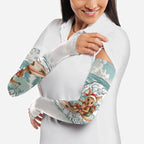 Aussie Festive Wallaby Christmas Arm Sleeves Surf's up Santa Animal Lover