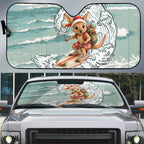 Aussie Festive Wallaby Christmas Auto Sun Shade Surf's up Santa Animal Lover