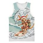 Aussie Festive Wallaby Christmas Basketball Jersey Surf's up Santa Animal Lover