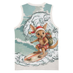 Aussie Festive Wallaby Christmas Basketball Jersey Surf's up Santa Animal Lover