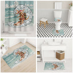 Aussie Festive Wallaby Christmas Bathroom Set Surf's up Santa Animal Lover