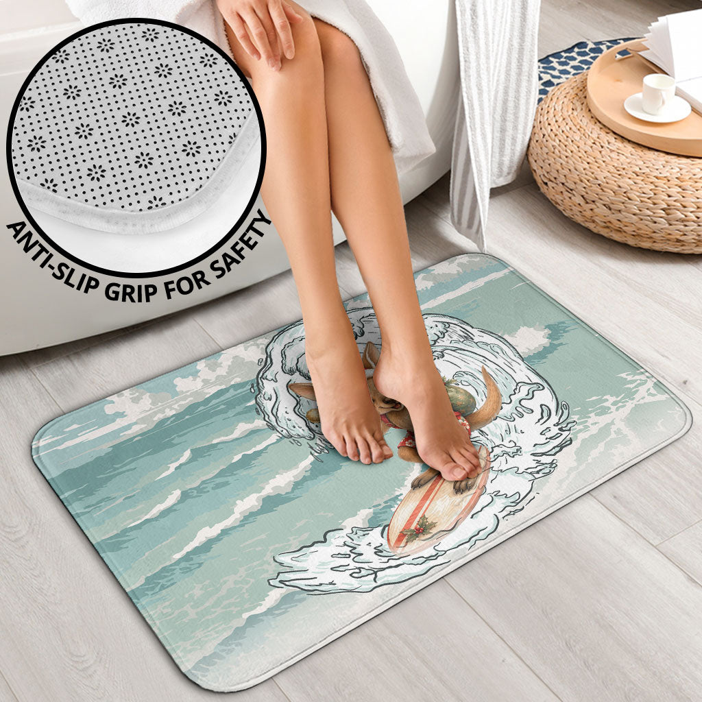 Aussie Festive Wallaby Christmas Bathroom Set Surf's up Santa Animal Lover