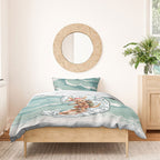 Aussie Festive Wallaby Christmas Bedding Set Surf's up Santa Animal Lover