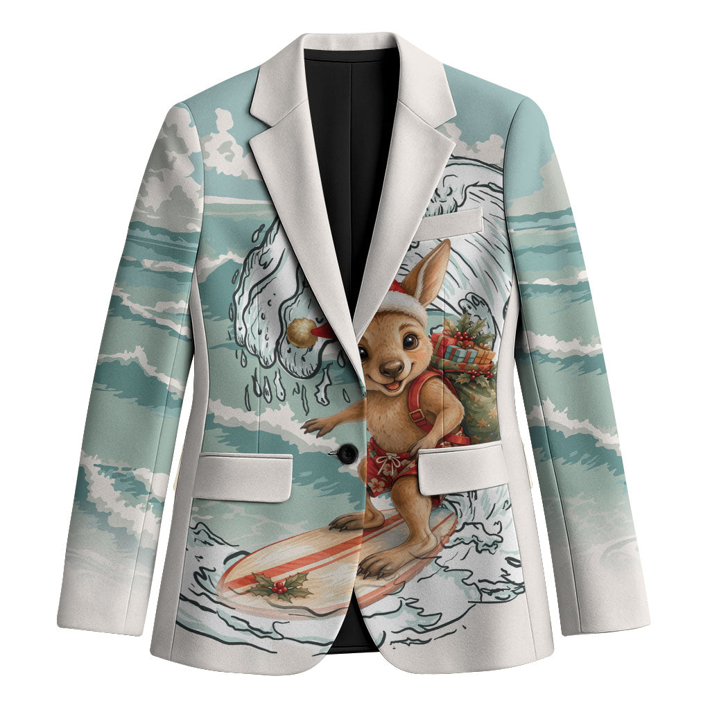 Aussie Festive Wallaby Christmas Blazer Surf's up Santa Animal Lover