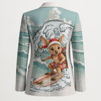 Aussie Festive Wallaby Christmas Blazer Surf's up Santa Animal Lover