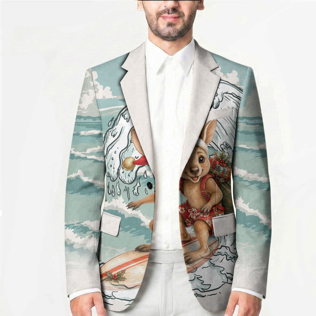 Aussie Festive Wallaby Christmas Blazer Surf's up Santa Animal Lover