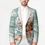 Aussie Festive Wallaby Christmas Blazer Surf's up Santa Animal Lover