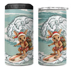 Aussie Festive Wallaby Christmas 4 in 1 Can Cooler Tumbler Surf's up Santa Animal Lover