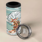 Aussie Festive Wallaby Christmas 4 in 1 Can Cooler Tumbler Surf's up Santa Animal Lover