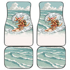 Aussie Festive Wallaby Christmas Car Mats Surf's up Santa Animal Lover