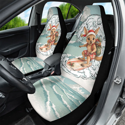 Aussie Festive Wallaby Christmas Car Seat Cover Surf's up Santa Animal Lover