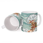 Aussie Festive Wallaby Christmas Ceramic Mug Surf's up Santa Animal Lover