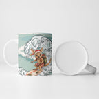 Aussie Festive Wallaby Christmas Ceramic Mug Surf's up Santa Animal Lover