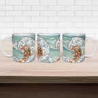 Aussie Festive Wallaby Christmas Ceramic Mug Surf's up Santa Animal Lover