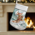 Aussie Festive Wallaby Christmas Stocking Surf's up Santa Animal Lover