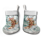 Aussie Festive Wallaby Christmas Stocking Surf's up Santa Animal Lover
